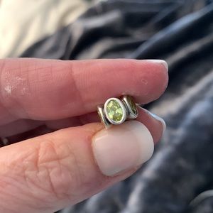 Pandora Charm light green gems oval retired